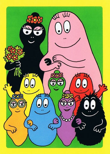 Diamond Painting Barbapapa familie met Ronde steentjes 70x100cm - Beste Kwaliteit